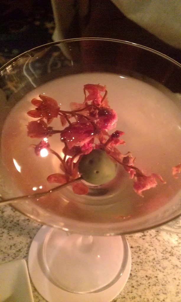 Cherry blossom in a drink