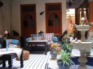 The ornate interior of the riad