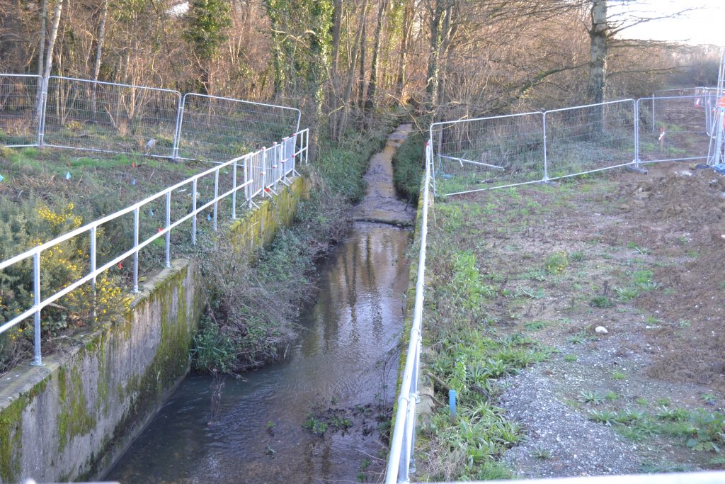 Hermitage Stream 'before' photo:  all concrete and steel!