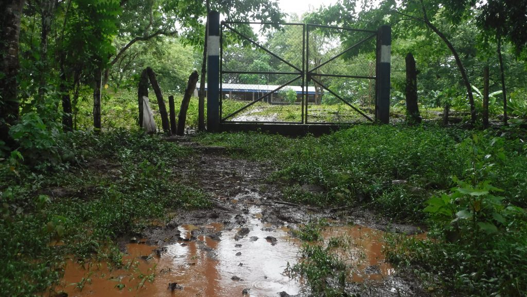 Flooding outside a school in Nicaragua