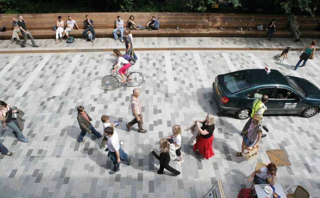 Pedestrianization of New Road, Brighton. Photo credit: https://gehlpeople.com/cases/new-road-brighton-uk/